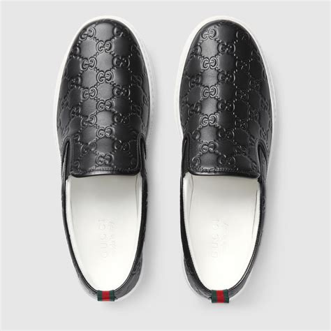 gucci black shoes mens|gucci men's slip on shoes.